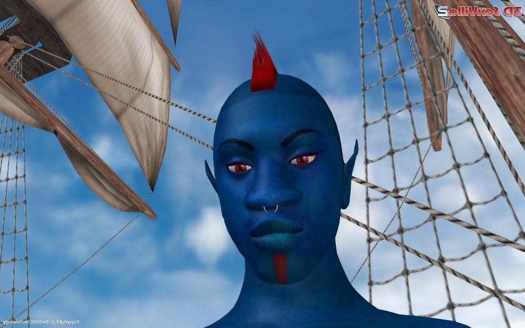 16P 3d animated demon wreaking havoc on a pirate ship