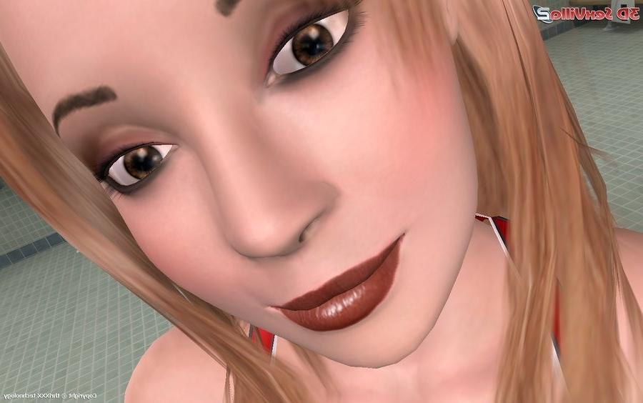 16P 3d animated cheerleaders sharing a black cock