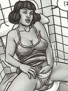 12P Comics with woman caught masturbating in the toilet