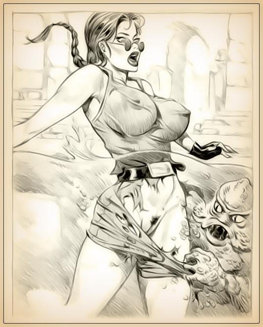 12P Lara Croft naked and fucking like a slut