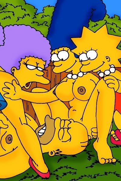 12P Marge Simpson with plump knockers putting cumshots