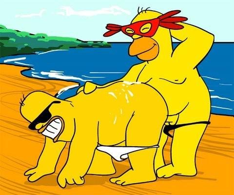 12P Marge Simpson with plump knockers putting cumshots