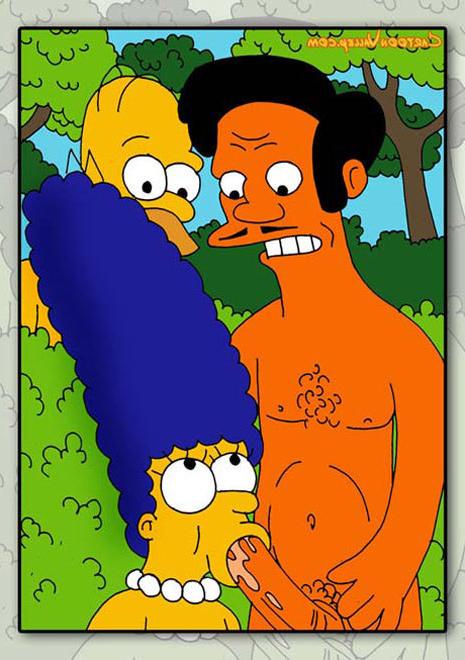 12P Lovely Marge Simpson in stockings massaging schlong