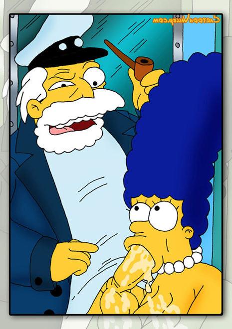 12P Lovely Marge Simpson in stockings massaging schlong