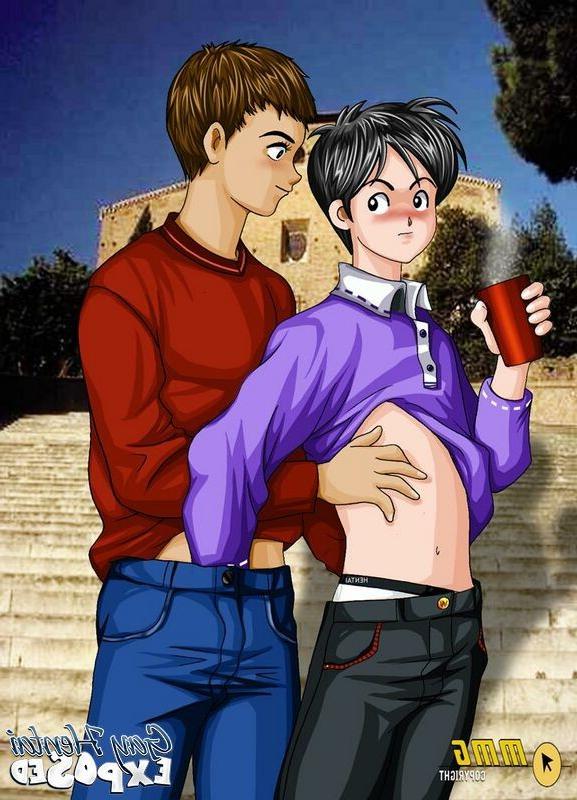 12P Sexy young blonde hentai gay sucking a massive penis with lust