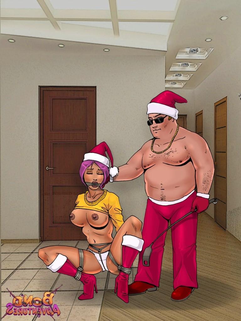 12P Christmas freak Bruce Bond plays with his bondmaids
