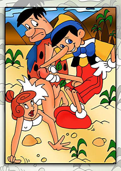 12P Boobie Lara Croft gets gangbanged by Fred Flintstone