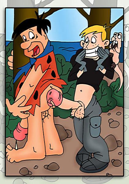 12P Boobie Lara Croft gets gangbanged by Fred Flintstone