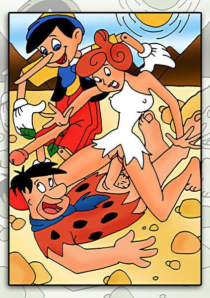 12P Boobie Lara Croft gets gangbanged by Fred Flintstone