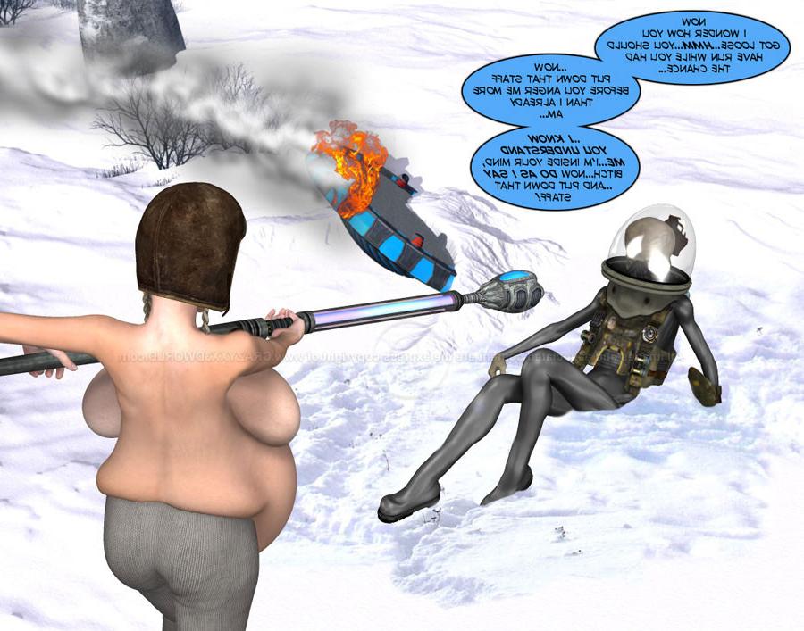 15P Horny aliens doing experiments on big boobed babe