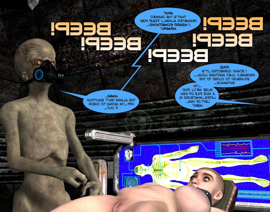 15P Horny aliens doing experiments on big boobed babe