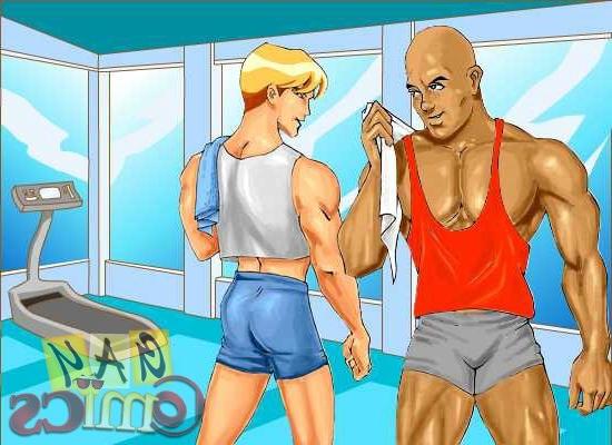 12P Interracial gay sex toon
