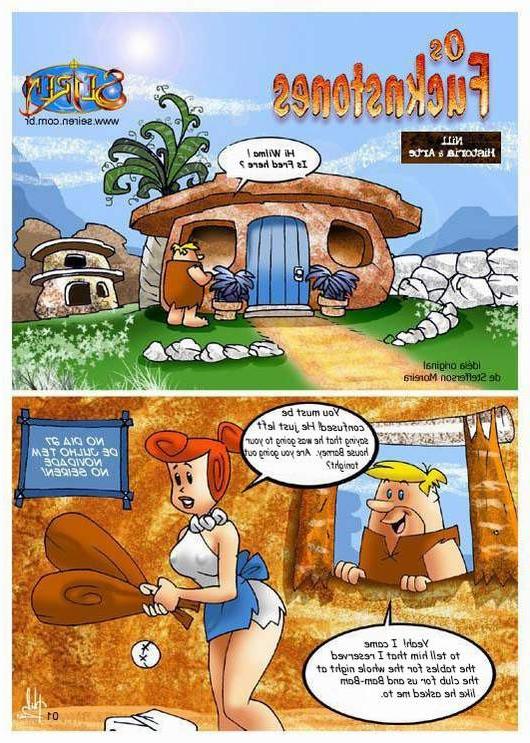 9P Comics of  primitive men reserved tables in night club