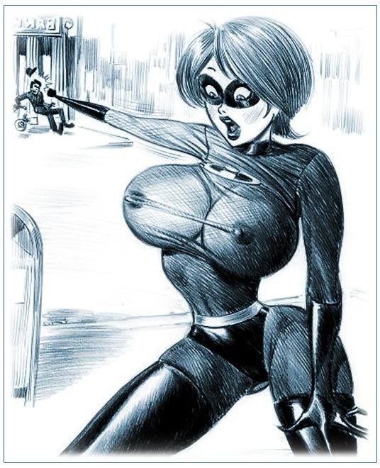 12P Elastigirl in tshirt gets banged and spewed in cum