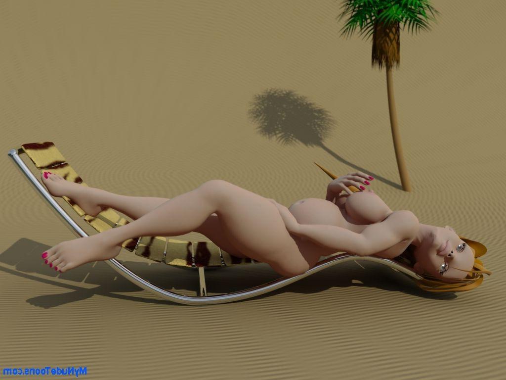 16P Big boob toon babe sunbathing