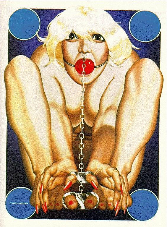 15P erotic sexual bondage artwork with tight rope and leather