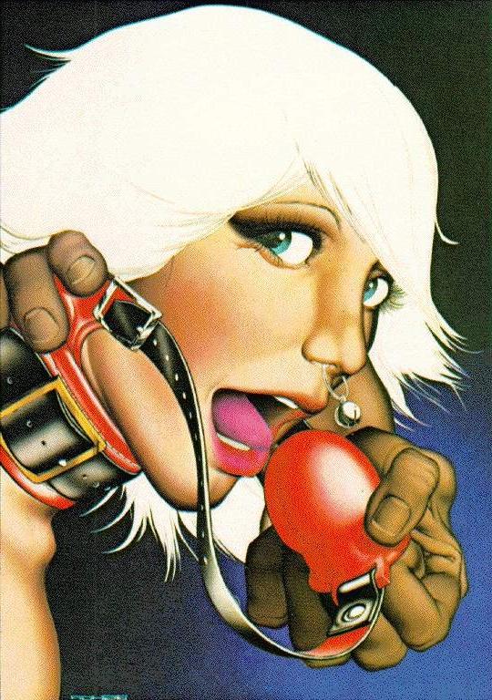 15P erotic sexual bondage artwork with tight rope and leather