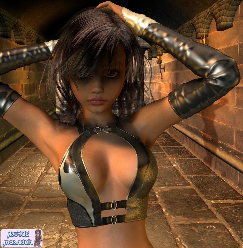 16P Cute Tomb Raider toon girl exploring