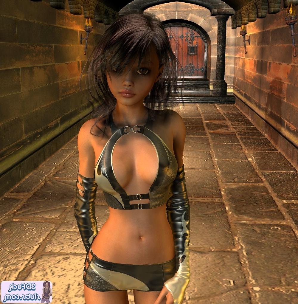 16P Cute Tomb Raider toon girl exploring