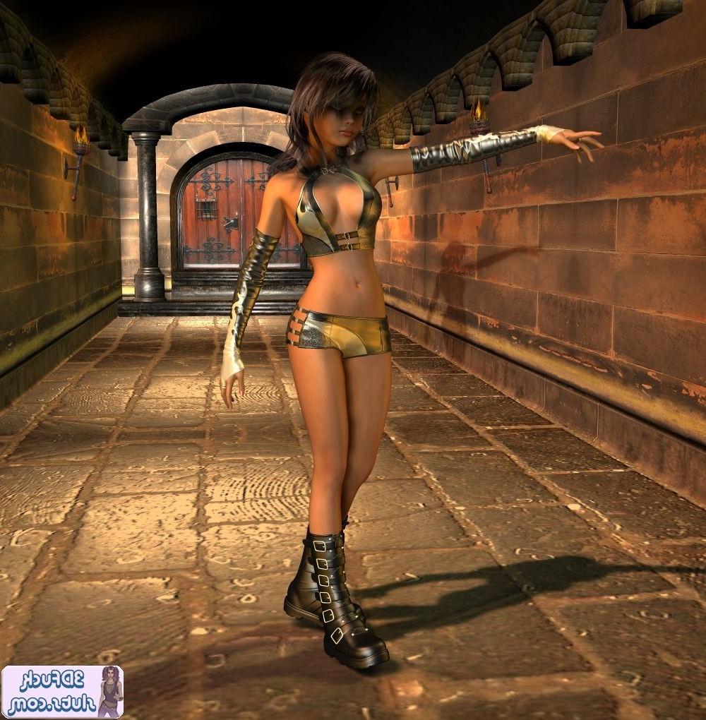 16P Cute Tomb Raider toon girl exploring