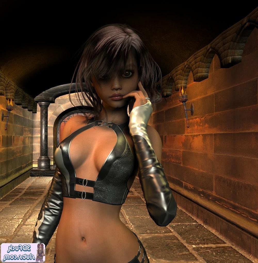 16P Cute Tomb Raider toon girl exploring