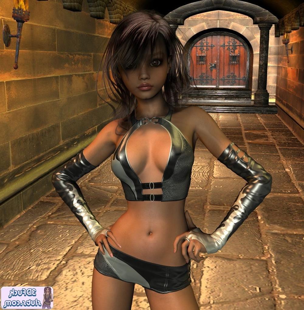 16P Cute Tomb Raider toon girl exploring