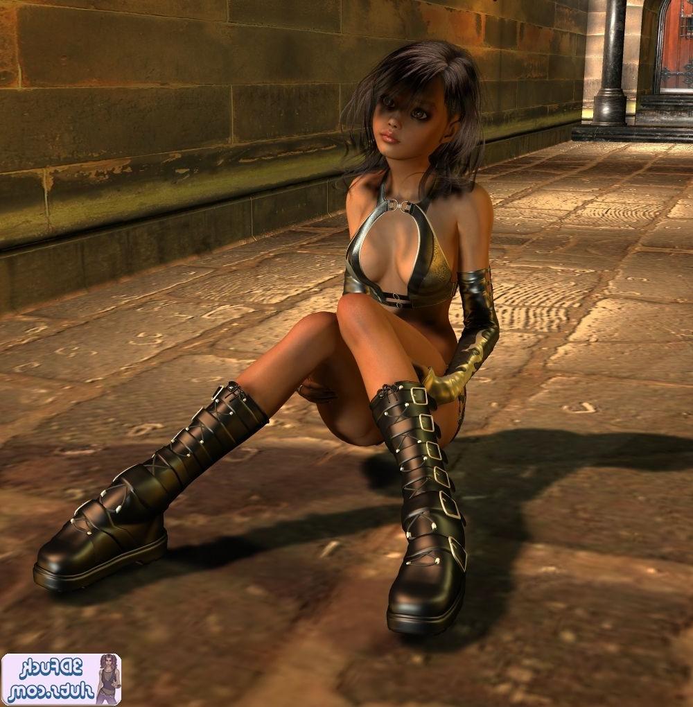 16P Cute Tomb Raider toon girl exploring
