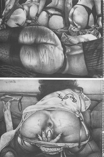 15P classic evil painful female rope and leather bondage artworks
