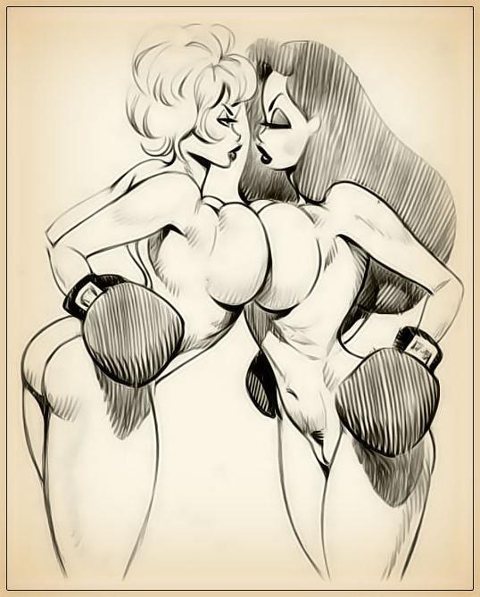 12P Jessica Rabbit gives head and bent over by schlong