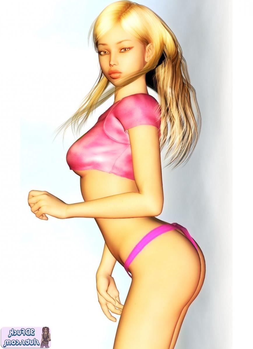 16P Blonde toon girl shows underboob