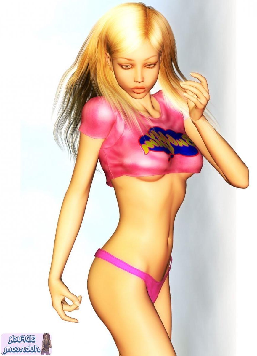 16P Blonde toon girl shows underboob