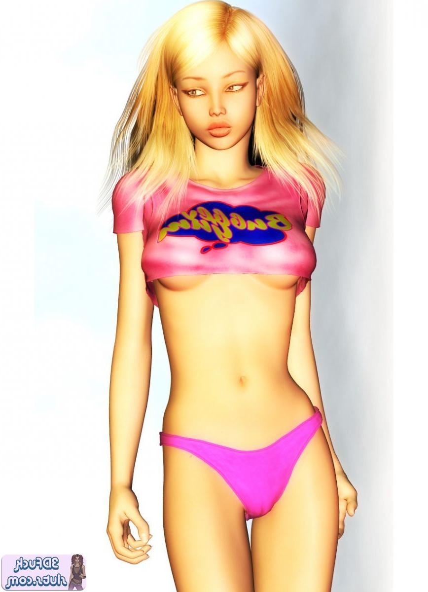 16P Blonde toon girl shows underboob