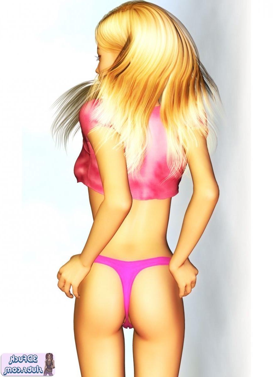 16P Blonde toon girl shows underboob