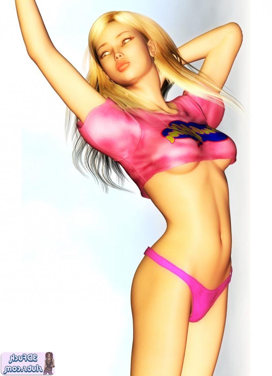 16P Blonde toon girl shows underboob
