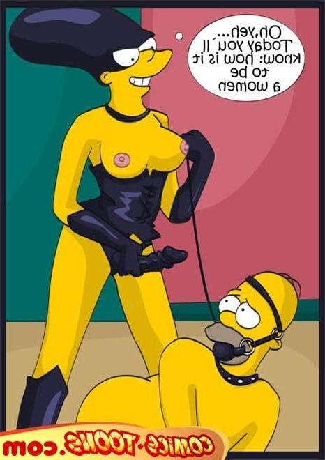 12P Marge Simpson deepthroats till gets double penetrated