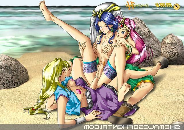 16P Hentai bitches with a cock and a pussy