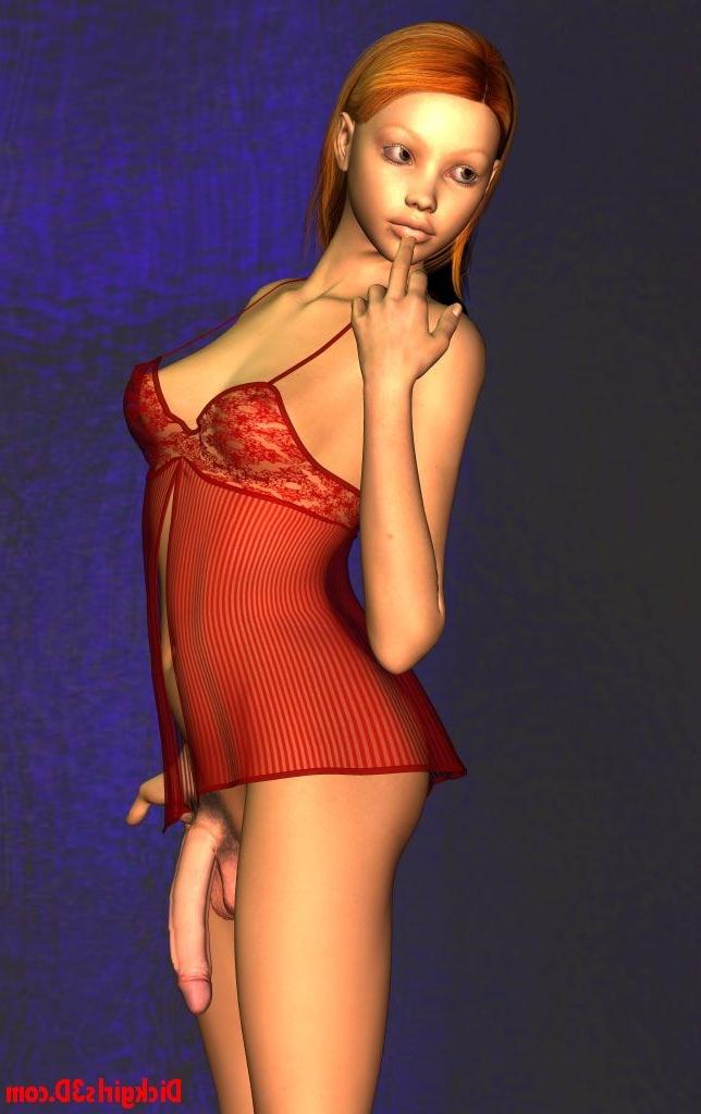 16P Toon dickgirl with long hard cock