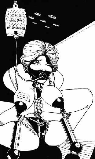 15P vintage female bondage and huge bound breast artwork