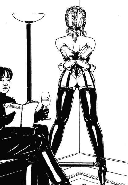 15P vintage female bondage and huge bound breast artwork
