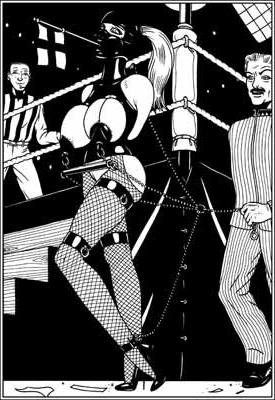 15P vintage female bondage and huge bound breast artwork