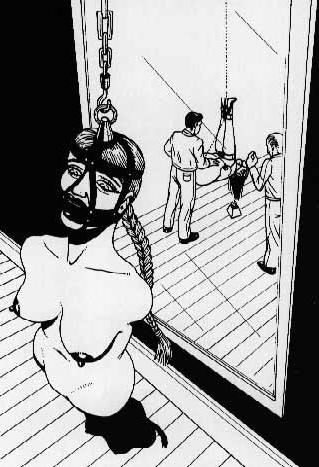 15P vintage female bondage and huge bound breast artwork