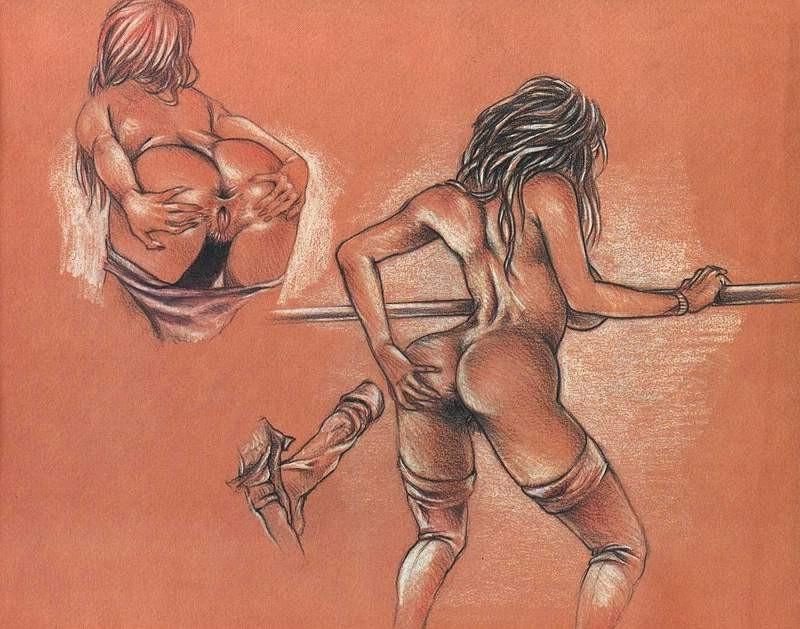 15P insane painful anal evil artwork and bondage drawings