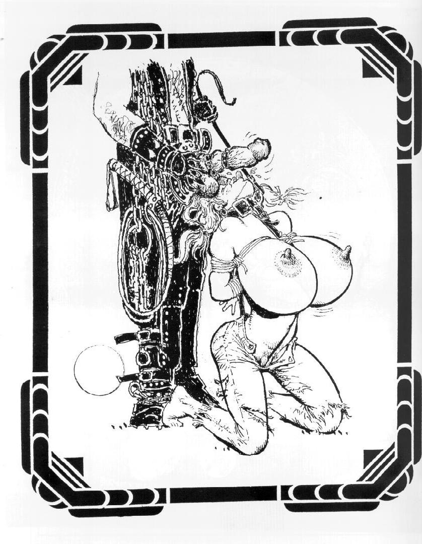 15P demented bondage artwork and evil female rope tied artwork