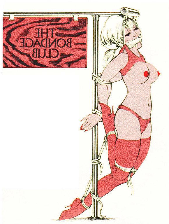 15P classic women tied with rope for painful bondage artwork