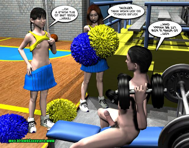 16P Cheerleader with small tits gets fucked in the gym