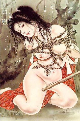 15P extreme japanese rope fetish art and classic drawings
