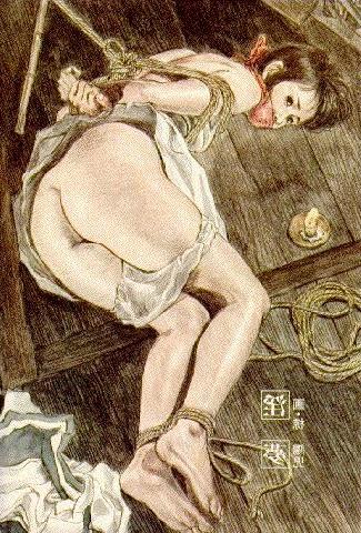 15P extreme japanese rope fetish art and classic drawings