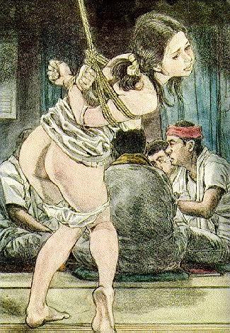15P extreme japanese rope fetish art and classic drawings