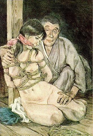 15P extreme japanese rope fetish art and classic drawings