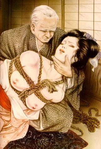15P extreme japanese rope fetish art and classic drawings